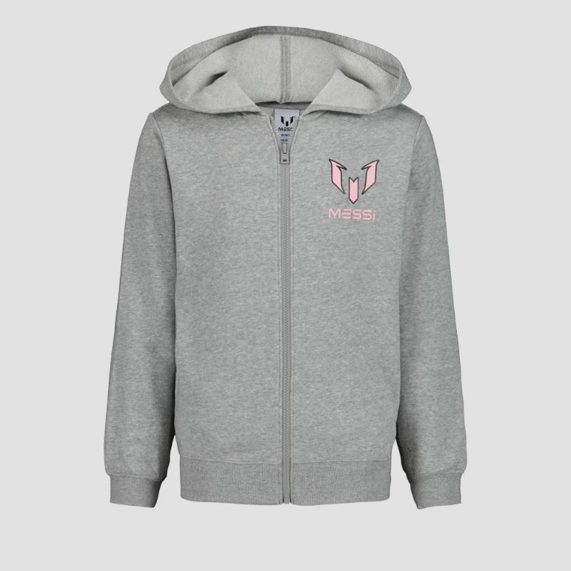 Photo 1 of (XL) Boys' Messi Zip-up Hooded Sweatshirt - Gray XL