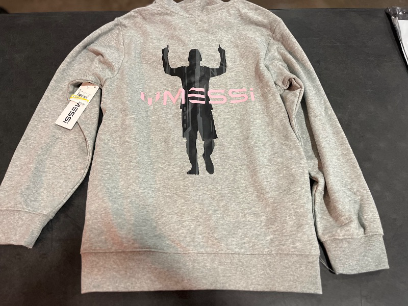 Photo 1 of (XL) Boys' Messi Zip-up Hooded Sweatshirt - Gray XL