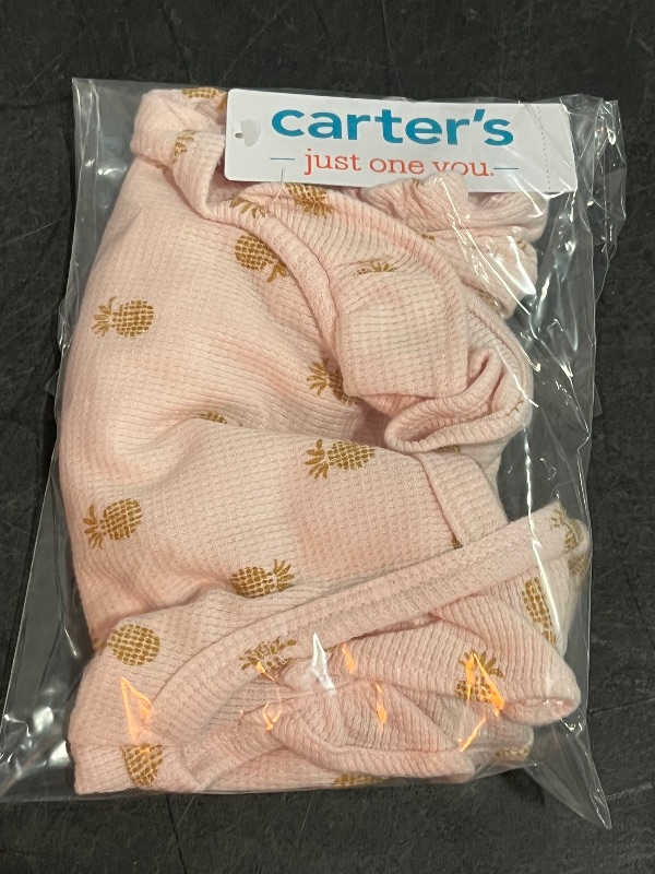 Photo 1 of (3M) Carter's Just One You® Baby Girls' Pineapple Textured Romper - Pink 3M: Flutter Sleeve, Snap Closure
