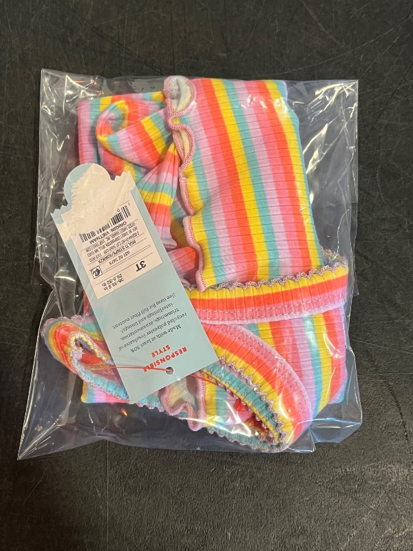 Photo 1 of (3T) Toddler Girls' Striped Ribbed T-Shirt - Cat & Jack™ 3T