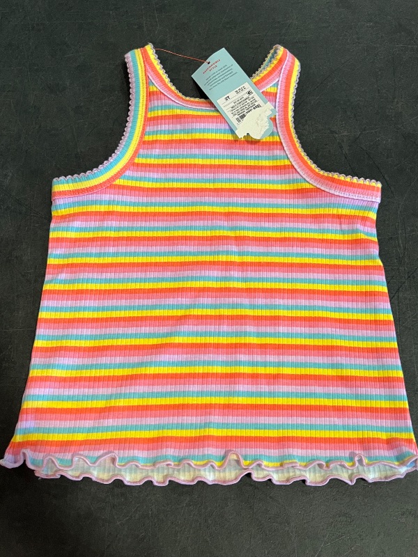 Photo 1 of (3T) Toddler Girls' Striped Ribbed T-Shirt - Cat & Jack™ 3T