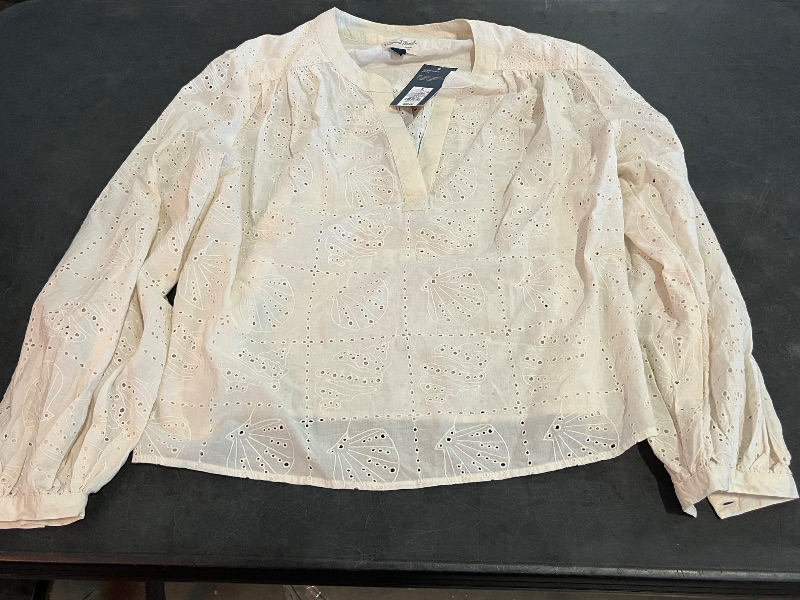 Photo 1 of (S) Women's Long Sleeve Popover Blouse - Universal Thread™ Cream S