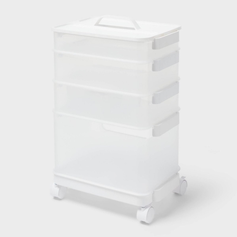 Photo 1 of Click in Place Rolling Storage Cart Kit Plastic Storage Home and Office Organization - Brightroom™?
