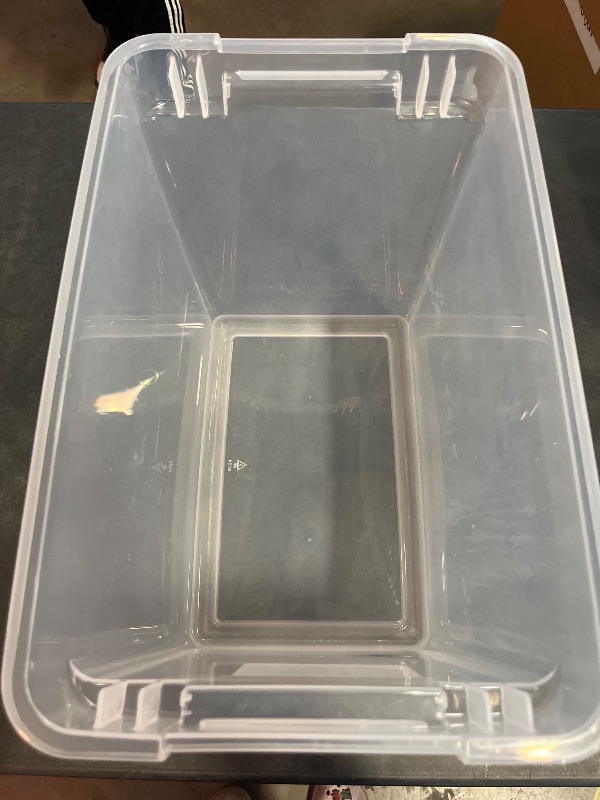 View 2 of *Missing Lid and Latches** 27qt Deep Storage Bin Clear with Latches - Brightroom™
