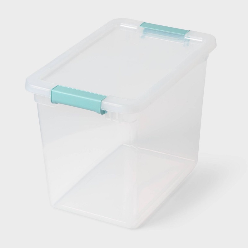 View 1 of *Missing Lid and Latches** 27qt Deep Storage Bin Clear with Latches - Brightroom™
