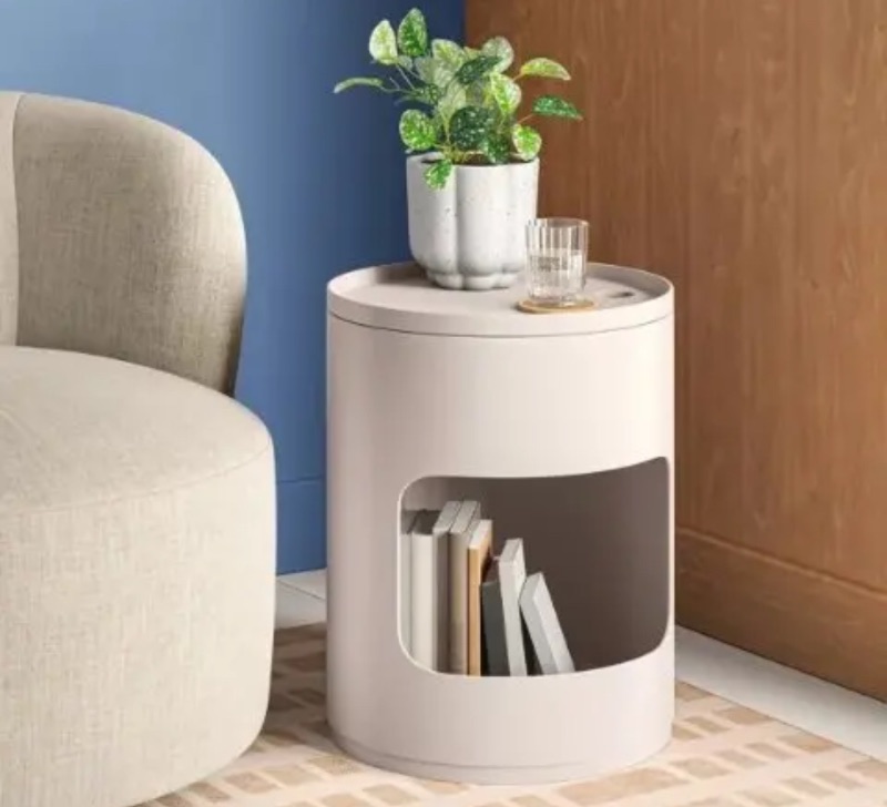 Photo 1 of 2 Tier Plastic Side Table with Storage