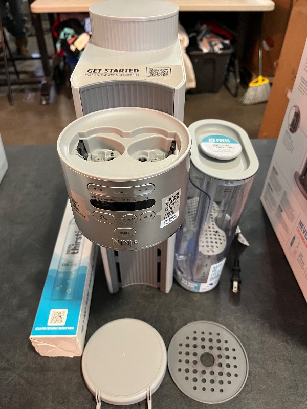 Photo 1 of *Missing Starter Flavors**
Ninja Thirsti Max Custom Hydration System Silver WC2002: Soda Maker, 60L Cartridge, Dishwasher-Safe, Thirsti Pods Compatible
