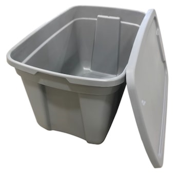 Photo 1 of 18 Gal Grey Heavy Duty Stackable Tote