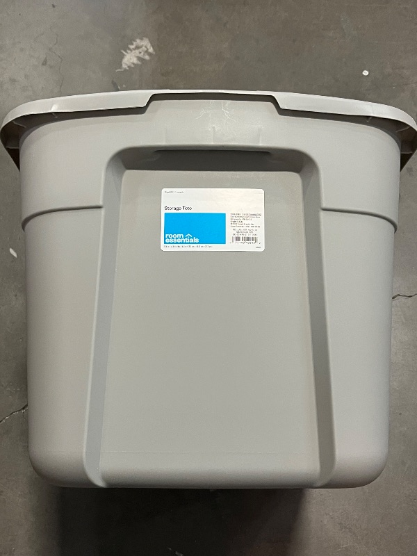 Photo 1 of 18 Gal Grey Heavy Duty Stackable Tote