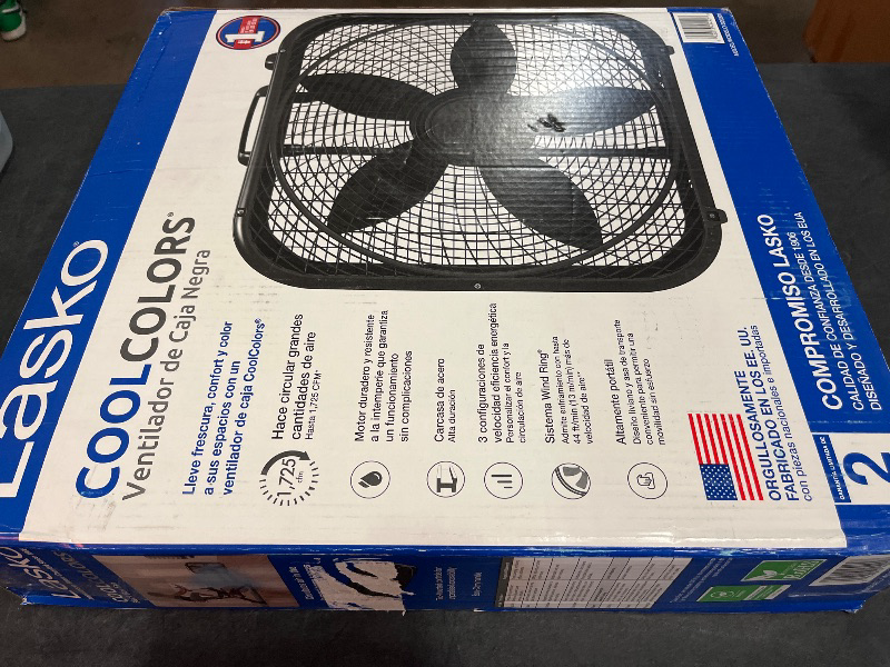 Photo 1 of Lasko Cool Colors 20" Box Fan, WHITE 