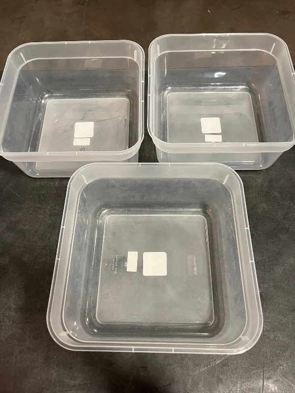 Photo 1 of BrightRoom Medium Modular Clear Storage Bins with Lids , 3Pk 