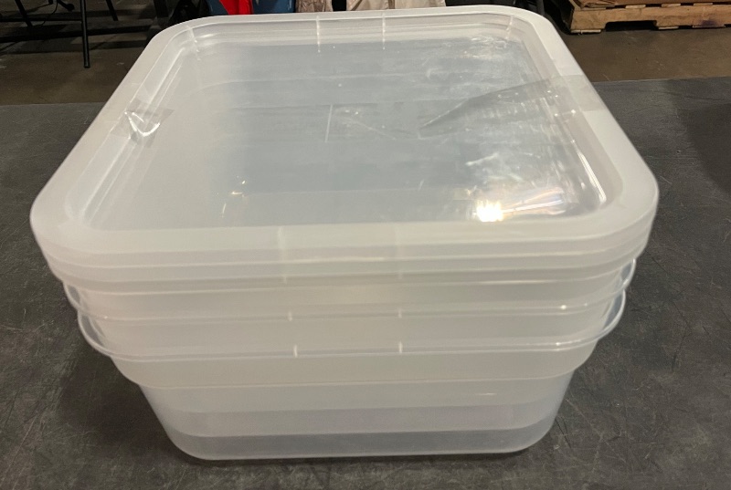 Photo 1 of BrightRoom Medium Modular Clear Storage Bins with Lids , 3Pk 