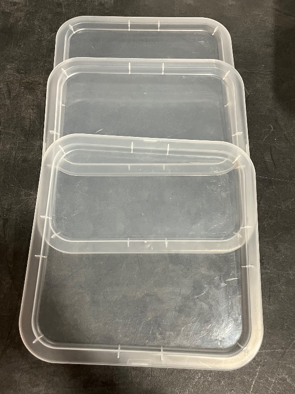 Photo 1 of BrightRoom Medium Modular Clear Storage Bins with Lids , 3Pk 