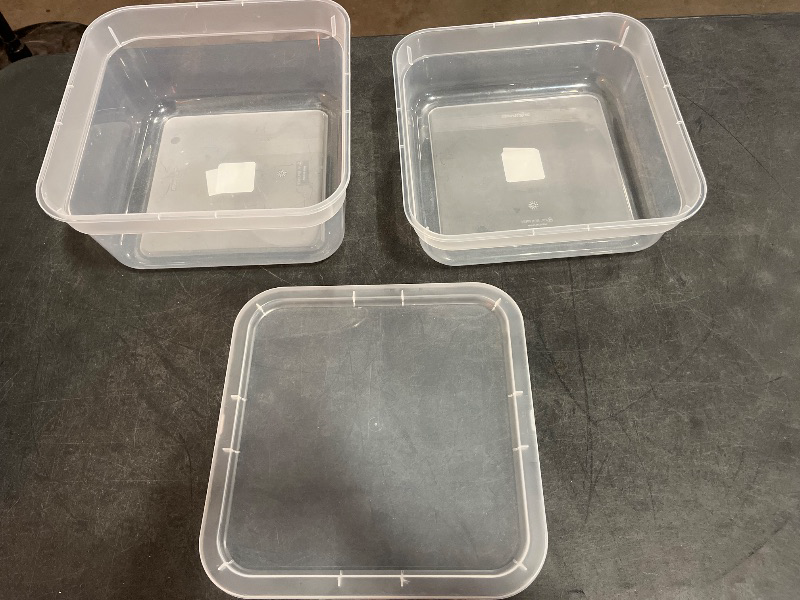 Photo 1 of BrightRoom Medium and Small Modular Clear Storage Containers with Lids, 2 Pk