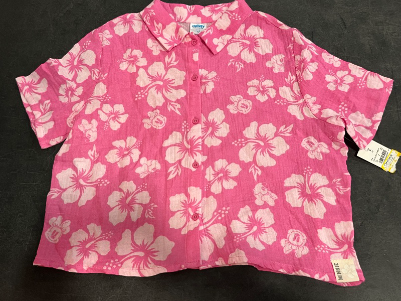 Photo 1 of (XXL) Girls' Minnie Mouse Gauze Cabana Top - Pink XL
