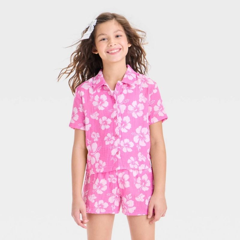 Photo 1 of (XXL) Girls' Minnie Mouse Gauze Cabana Top - Pink XL
