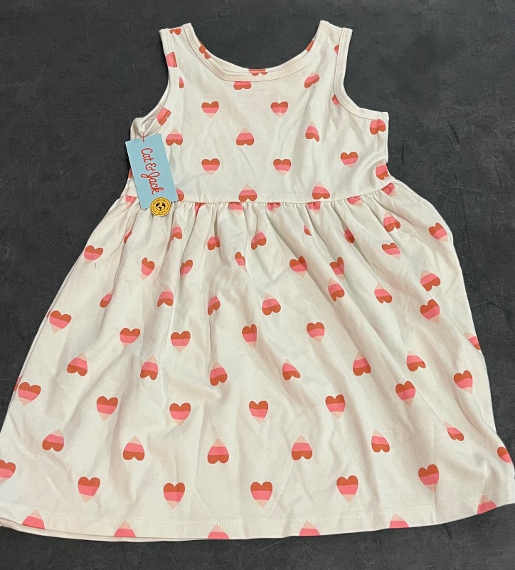 View 2 of (5T) Toddler Girls' Hearts Tank Dress - Cat & Jack™ Cream 5T
