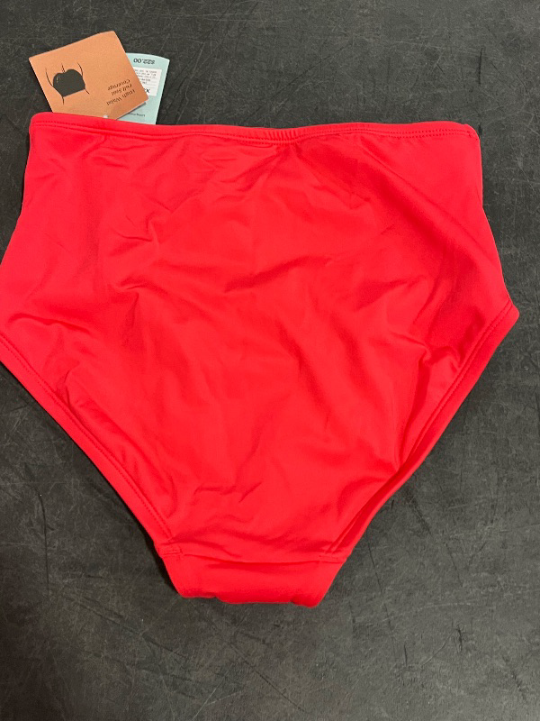 Photo 1 of (XS) Women's Shirred High Waist Full Coverage Bikini Bottom - Shade & Shore™ Red XS: Pull-on Knit Swimwear