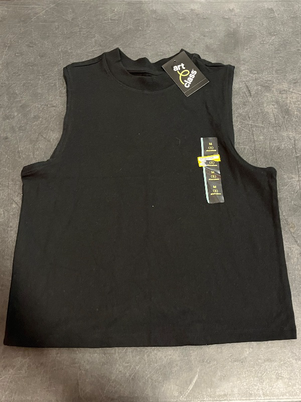 Photo 1 of (M) Boys' Cutoff Tank Top - Art Class™ Black M: Cotton Blend, Recycled Polyester, Crew Neck, Sleeveless, Pullover Style