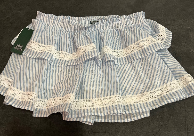 Photo 1 of (M) Women's Tiered Lace Trim Mini a-Line Skort - Wild Fable™ Light Blue M
