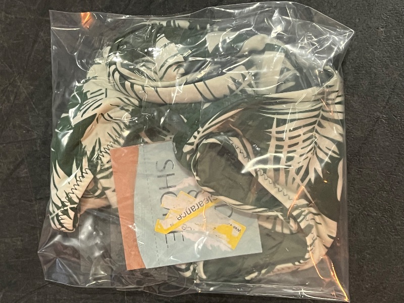 Photo 1 of (S) Women's Reversible Mid-Rise High Leg Medium Coverage Hipster Bikini Bottom - Shade & Shore™ Green Palm Print S: Nylon Spandex Knit
