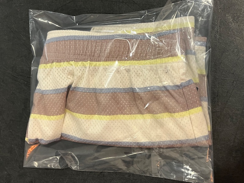 Photo 1 of (L) Women's Striped Mesh Graphic Shorts - L
