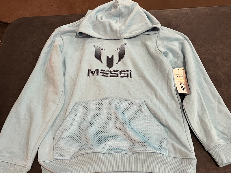 Photo 1 of (XL) Boys' Messi Logo Hooded Sweatshirt - Blue XL
