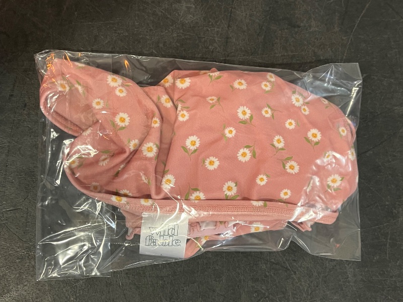 Photo 1 of (L) Women's Ditsy Floral Print Lettuce Edge Front Trim Low-Rise High Leg Cheeky Bikini Bottom - Wild Fable™ Pink L
