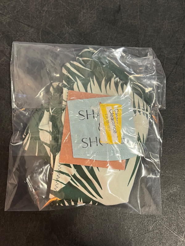 Photo 1 of (XS) Women's Reversible Mid-Rise High Leg Medium Coverage Hipster Bikini Bottom - Shade & Shore™ Green Palm Print XS: Nylon Spandex Blend