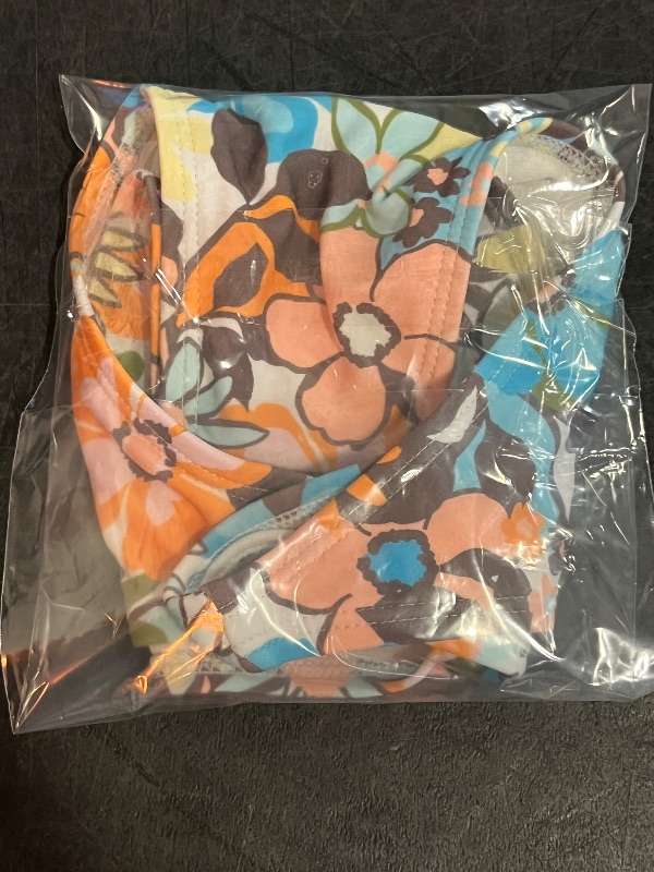 Photo 1 of (XS) Women's Mid-Rise Super Cheeky Coverage Ultra High Leg Bikini Bottom - Wild Fable™ Neutral Floral Print XS: Nylon-Spandex Blend
