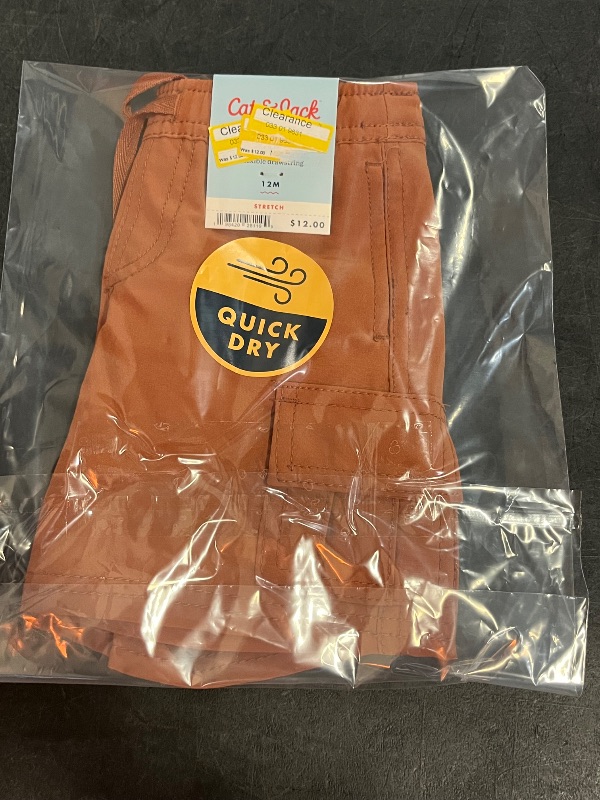 View 3 of 12M Toddler Boys' Quick Dry Pull-on Shorts - Cat & Jack™ Deep Clay Orange 12M