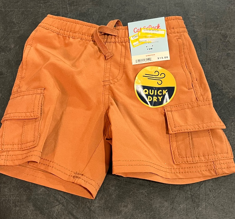 View 2 of 12M Toddler Boys' Quick Dry Pull-on Shorts - Cat & Jack™ Deep Clay Orange 12M