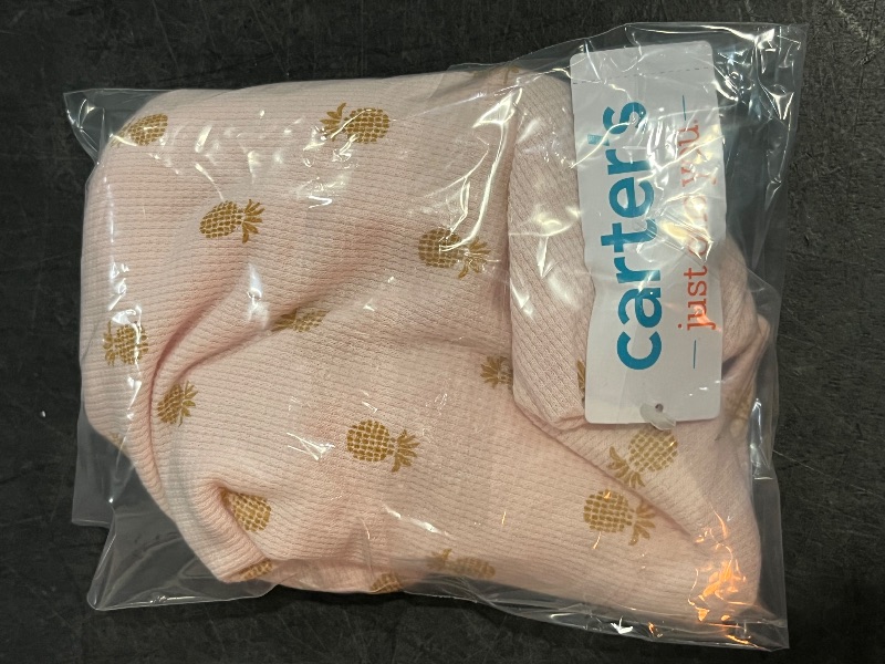 Photo 1 of 18M Carter's Just One You® Baby Girls' Pineapple Textured Romper - Pink 18M: Cotton-Polyester Blend, Flutter Sleeves, Crotch Snap
