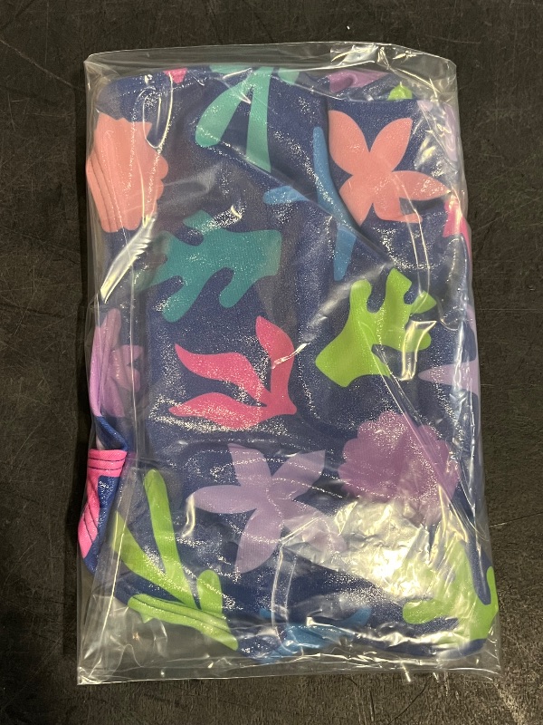 Photo 1 of (M) Girls' Underwater Abstraction Star Fish Printed One Piece Swimsuit - Cat & Jack™ M: UPF 50+, Sleeveless, Tricot