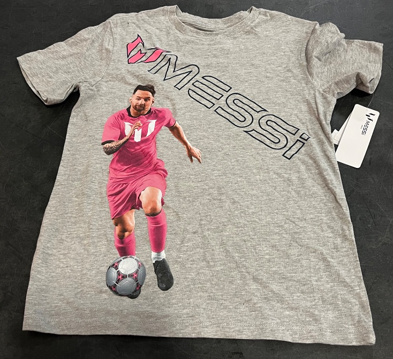 Photo 1 of (L) Boys' Messi Short Sleeve Graphic T-Shirt - Gray L