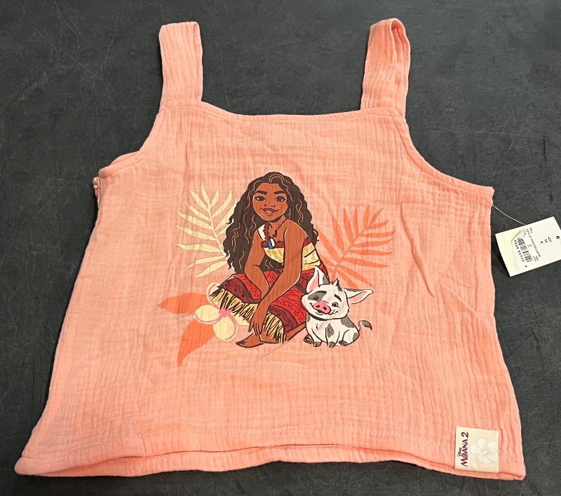 Photo 1 of (M) Girls' Moana Gauze Elevated Tank Top - Orange M
