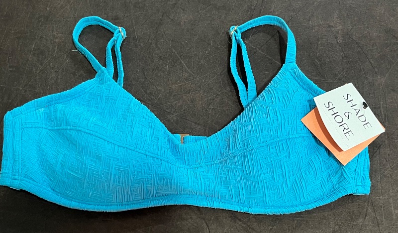 Photo 1 of 34D Women's Jacquard Textured Underwire Bikini Top - Shade & Shore™ Blue 34D
