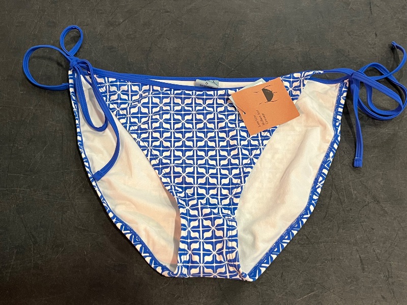 Photo 1 of (XL) Women's Binded Geo Print Low-Rise Side-Tie Medium Coverage Bikini Bottom - Shade & Shore™ Multi XL
