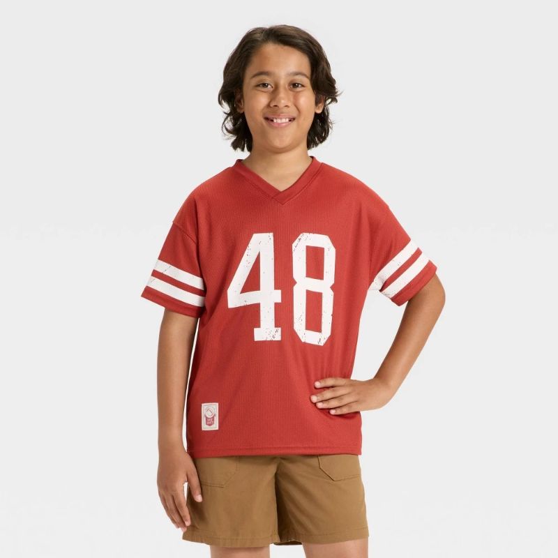 View 1 of (L) Boys' Short Sleeve 48 Printed Jersey - Cat & Jack™ Red L