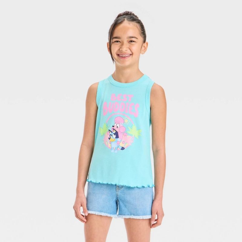 Photo 1 of (XL) Girls' Bluey Tank Top - Blue XL
