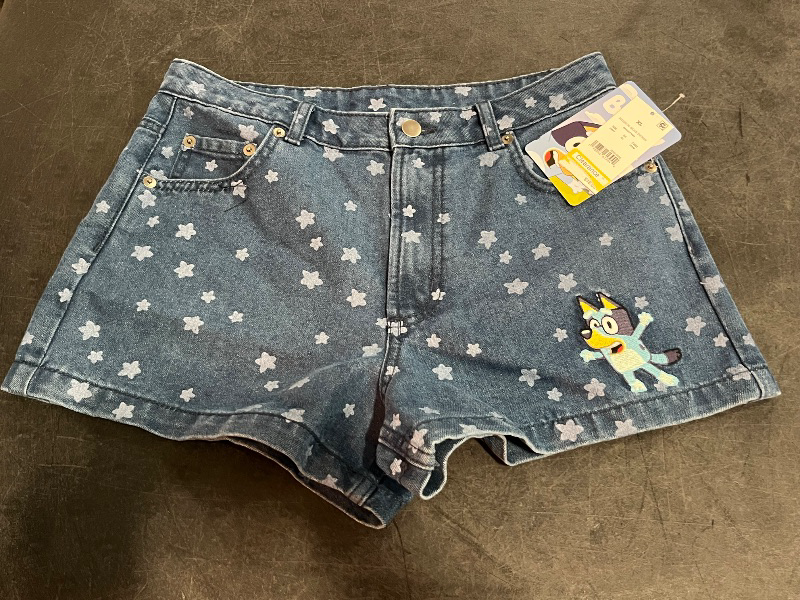 Photo 1 of (XL) Girls' Bluey Denim Shorts - Blue XL
