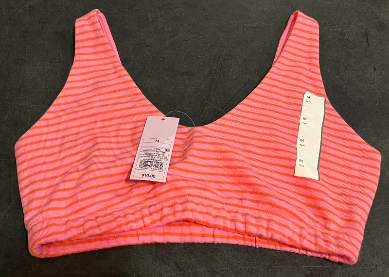 Photo 1 of (M) Women's French Terry Slim Fit Deep V-Neck Tank Top - Wild Fable™ Pink Stripe M