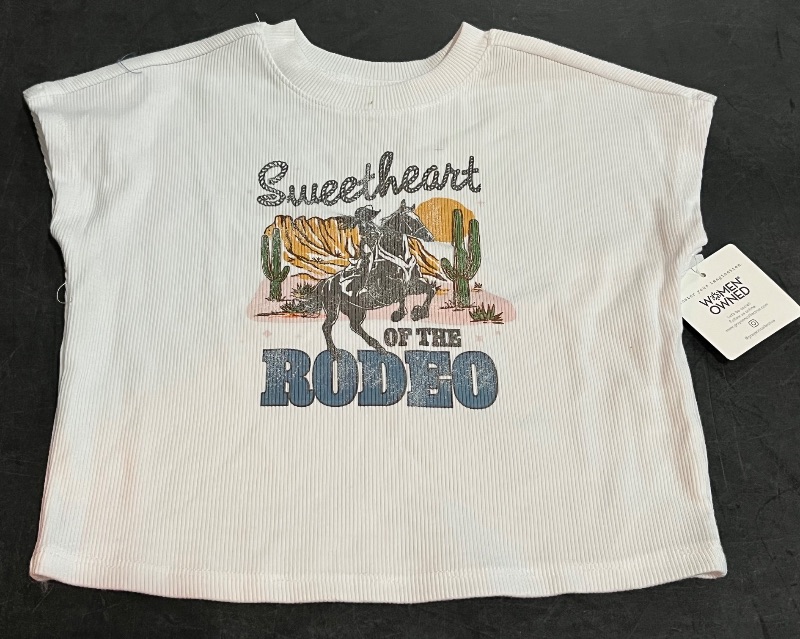 Photo 1 of 2T Grayson Mini Toddler Girls' Sweet Heart Rodeo Top - White 2T
