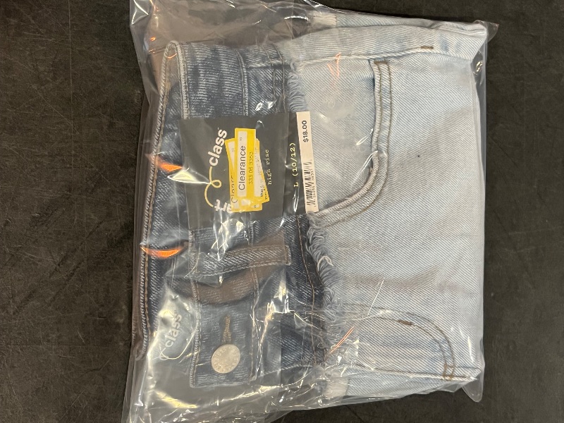 Photo 1 of (L) Girls' High-Rise a-Line Colorblock Denim Shorts - Art Class™ Light Wash L
