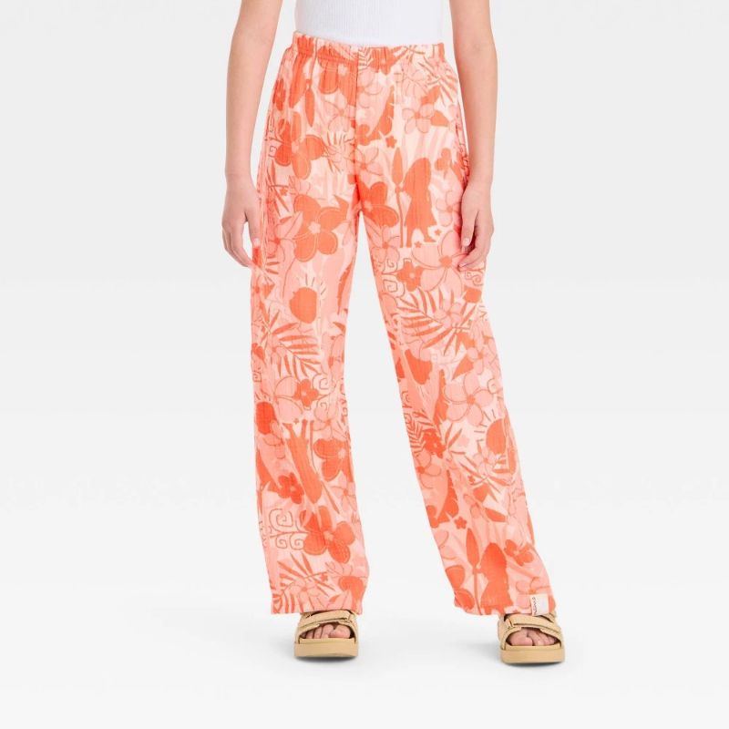 View 1 of (M) Girls' Moana Gauze Cabana Pants - Orange M