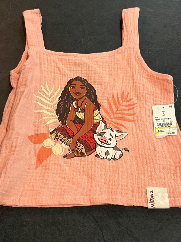 Photo 1 of (S) Girls' Moana Gauze Elevated Tank Top - Orange S
