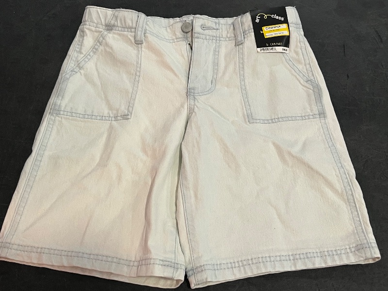 Photo 1 of (L) Girls' Mid-Rise Baggy Bermuda Jean Shorts - Art Class™ Light Wash L: Adjustable Waist, Stretch Denim
