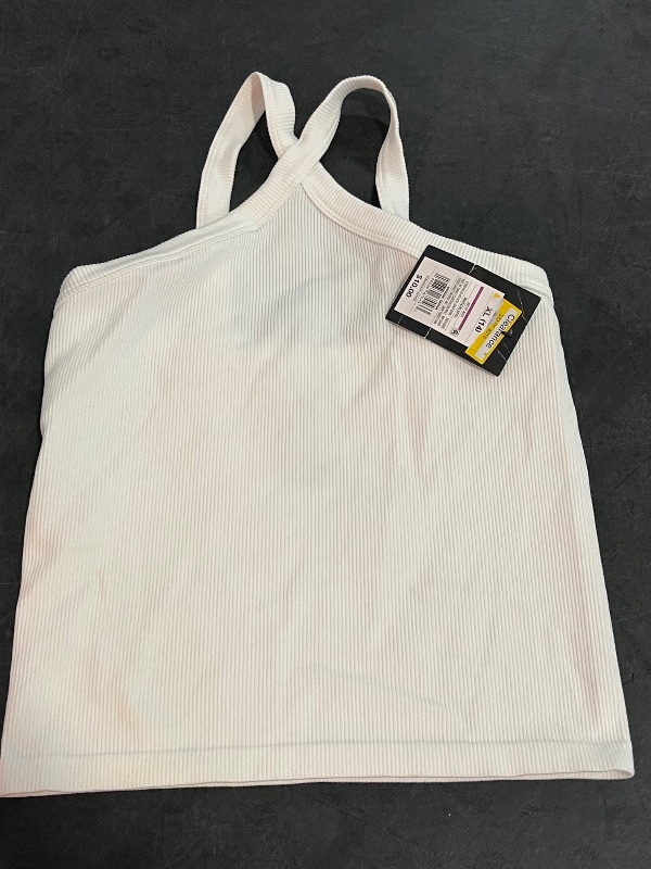 Photo 1 of (XL)  Girls' Halter Top - Art Class™ White XL: Lightweight Ribbed Sleeveless Pullover

