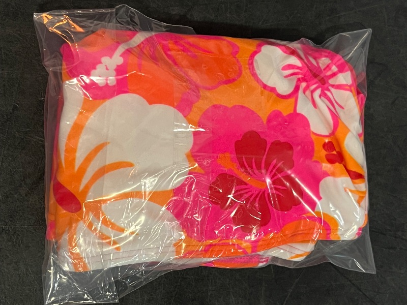 Photo 1 of (M) Women's Hibiscus Print Bandeau Cropped Tankini Top - Wild Fable™ Orange M
