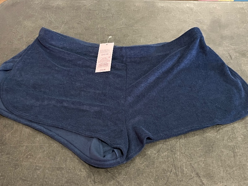 Photo 1 of (L) Women's High Slit Terry Swim Cover up Shorts - Wild Fable™ Navy Blue L: Recycled Polyester, Pull-on, Breathable